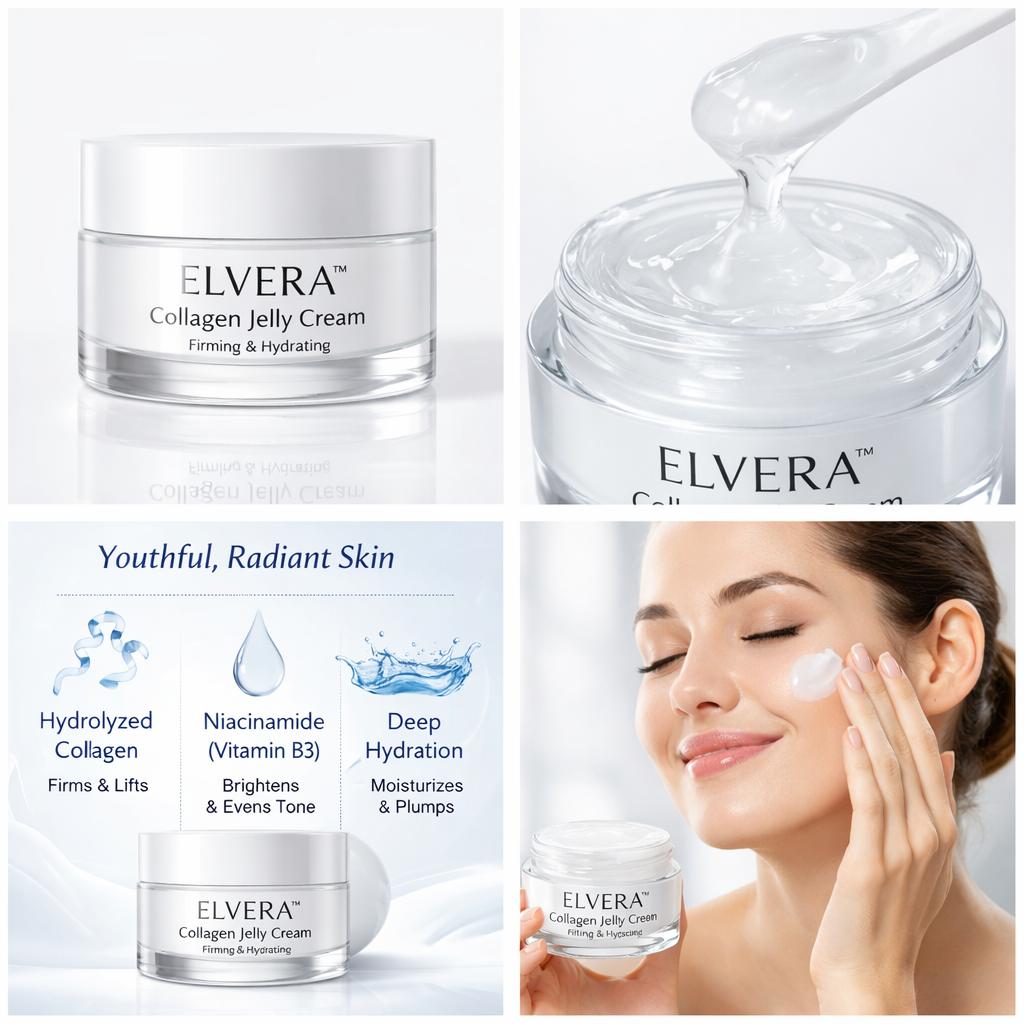 ELVERA™ Collagen Jelly Cream – Hydrate, Firm & Glow | Niacinamide Moisturizer for All Skin Types