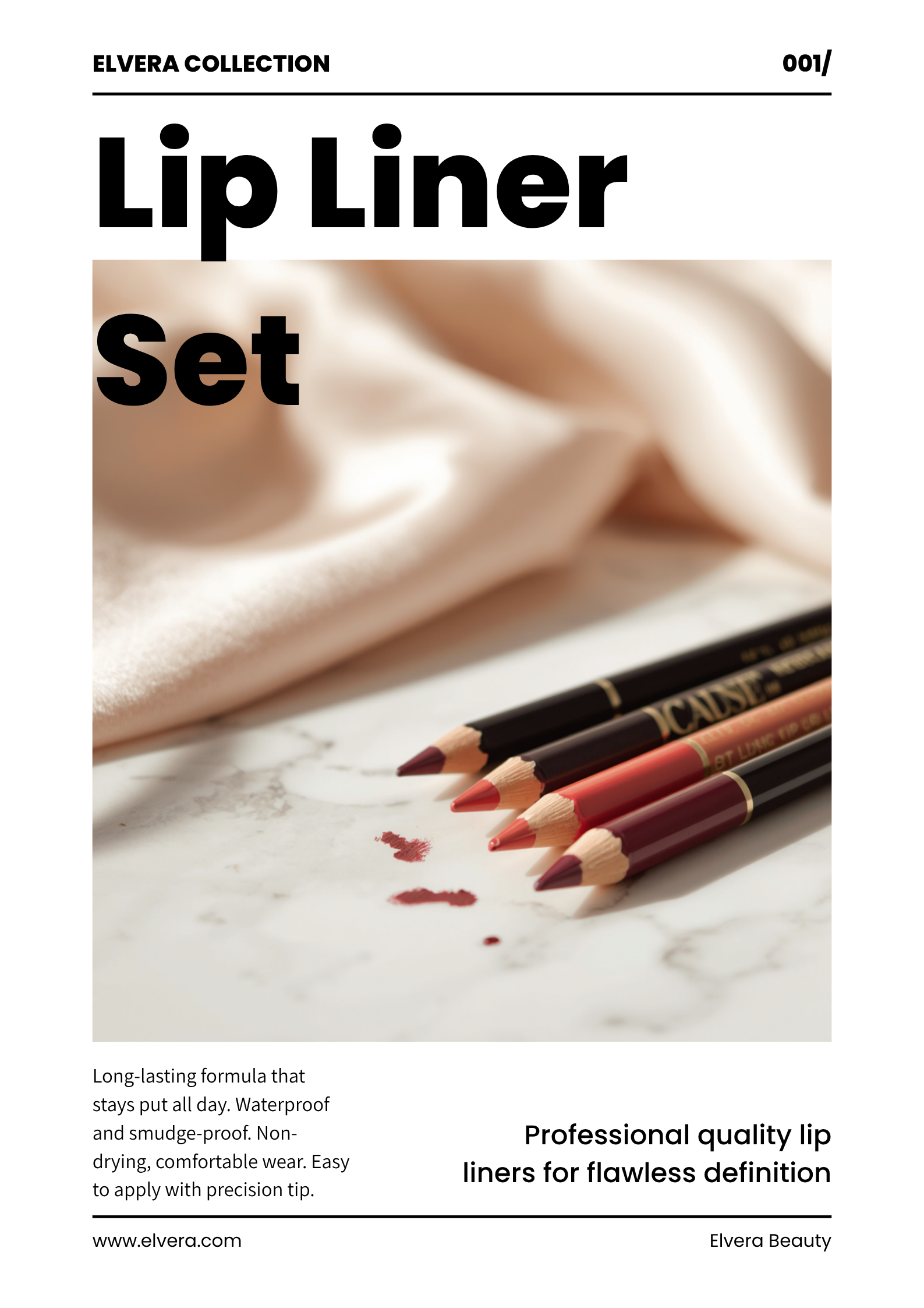 ELVERA™ Velvet Matte Lip Liner Set (6pcs) – Waterproof, Long-Lasting & Non-Drying | All Skin Tones