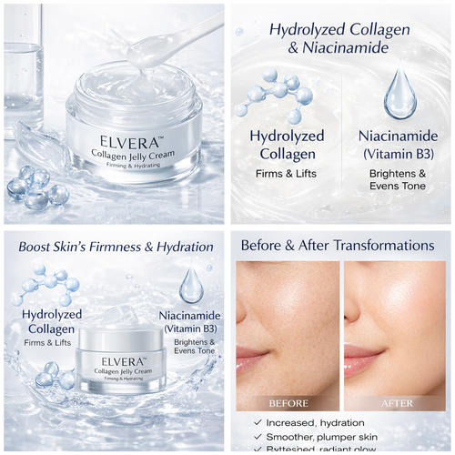 ELVERA™ Collagen Jelly Cream – Hydrate, Firm & Glow | Niacinamide Moisturizer for All Skin Types